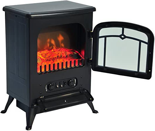 HOMCOM Chimenea Electrica Vertical 41,5x28x54,8cm