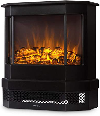 Klarstein Castillo - Chimenea eléctrica, Chimenea Virtual, Simulación de Llamas, 1000 W ó 2000 W, Protección contra sobrecalentamiento, Protección contra sobrecalentamiento