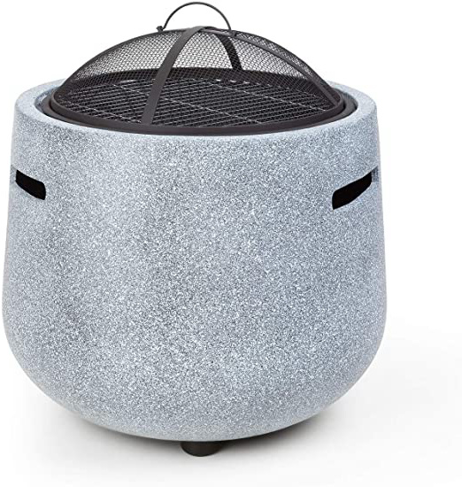 blumfeldt Evora brasero - Hoguera, brasero de Ø 45 cm, Parrilla de Ø 40 cm, Contiene Las chispas, resiste el Agua y Las heladas, leña de Madera o carbón Vegetal, Acero, MagicMag: Piedra de MgO, Negro