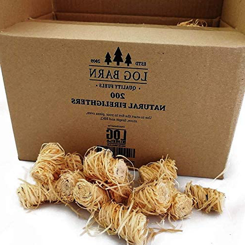 Encendedores de madera natural ecológica – 200 encendedores de llama de lana de madera por caja. Ideal para iluminación de incendios en estufas, barbacoas, hornos de pizza y ahumadores.