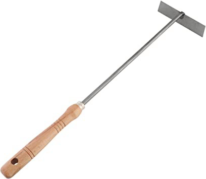 Kamino–Flam – Atizador de carbón (45 cm, acero y madera), Atizador con mango para chimeneas, estufas, barbacoas, para recoger cenizas – resistente a altas temperaturas – color plata/beis