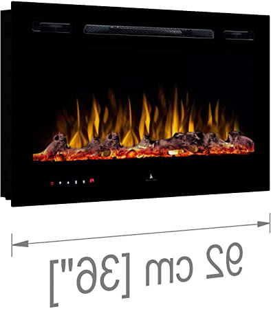 Noble Flame Paris 920 (92 cm/36 ”) - Chimenea Eléctrica Chimenea de Pared Estufa Chimenea - Montaje en Pared Mando a Distancia - 14,5 cm Profundidad - - Negro