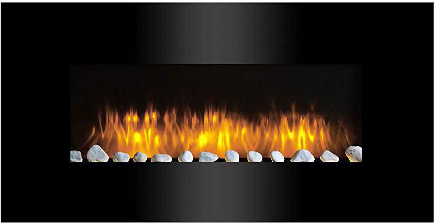 Classic Fire AJ15-S Vancouver - Calefactor de Pared con Efecto Chimenea, Mando a Distancia, 2000 W, Negro, 105,5 cm