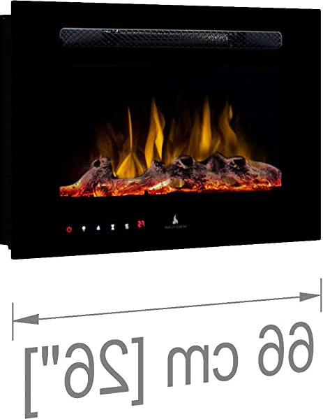 Noble Flame Paris 660 (66 cm/26 ”) - Chimenea Eléctrica Chimenea de Pared Estufa Chimenea - Montaje en Pared Mando a Distancia - 14,5 cm Profundidad - - Negro