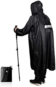 Anyoo Unisex Impermeable Impermeable Ligero Portátil con Capucha Poncho de Lluvia Compacto Reutilizable con Mangas para Mochilero Acampar Al Aire Libre