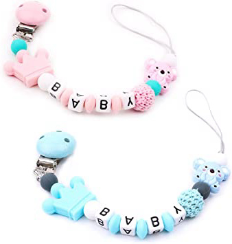 JINYJIA Cadenas Chupetes Bebé, 2Pcs