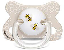 Suavinex - Chupete para bebés -2/4 meses. con tetina fisiológica de látex. color Abejitas beige