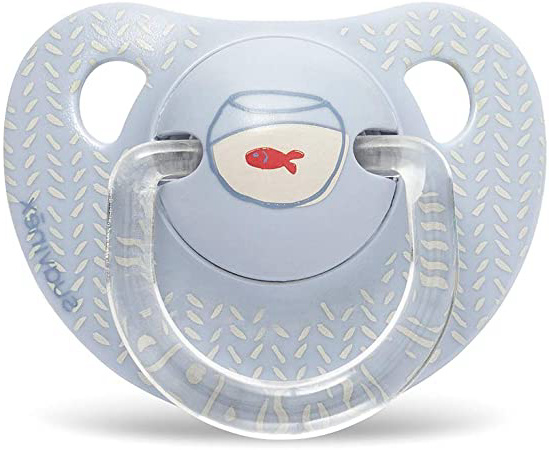 Suavinex - Chupete para bebés 0-6 meses. con tetina anatómica de látex. 0% Bisphenol. diseño Pecera azul