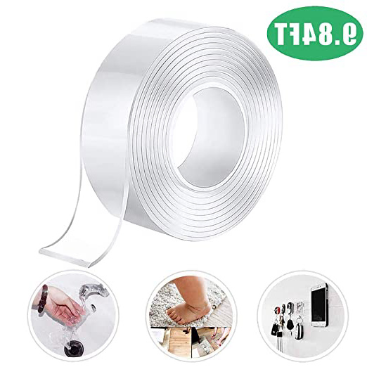 Cinta Adhesiva de Doble Cara Nano Tape Lavable Transparente Traceless Grip Tape Multifuncional de Doble Cara Adhesivo Cinta de Silicona ExtraíBle Antideslizante (3M)