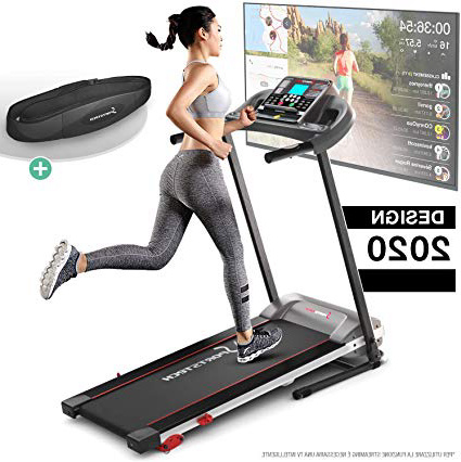Sportstech F10 Cinta de Correr Modelo 2020 - Marca de Calidad Alemana + Video Eventos y App multijugador - Nueva Consola - | 1HP a 10 km/h | Cinta de Andar con 13 programas, inclinable + Plegable