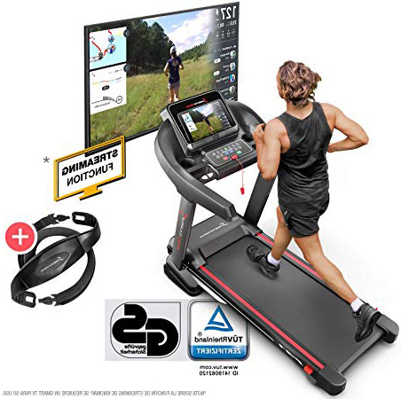 Sportstech F37 Cinta Correr Plegable Profesional con certificación TÜV/GS, Velocidad hasta 20 km/h,Sistema de amortiguación de hasta 150 kg, inclinación del 15%, App. Kinomap Comp, MP3