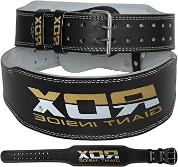 RDX Gimnasio Cinturón Cuero 4"