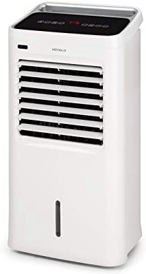 KLARSTEIN IceWind Ventilador - Rendimiento de 450 m³/h, 75 W, Función Nature Wind con 3 velocidades, Volumen de 9 litros, Ionizador, Temporizador de 12 Horas, Mando a Distancia, Blanco