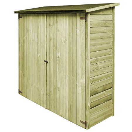 UnfadeMemory Caseta de Almacenamiento de Madera de Jardín,Caseta de Piscina,Cobertizo Exterior para Almacenar Herramientas,Madera de Pino FSC (192x76x175cm)