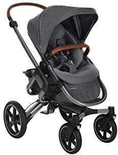 Bébé Confort NOVA 4W 'Sparkling Grey' - Cochecito Todo Terreno, desde el nacimiento hasta los 3,5 años, color gris oscuro