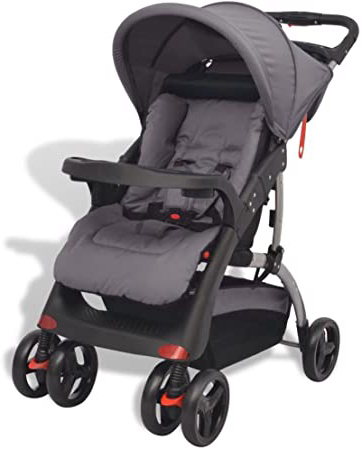 Festnight Carritos Sillas de Paseo Sillita de Paseo, Cochecito Ligero Gris