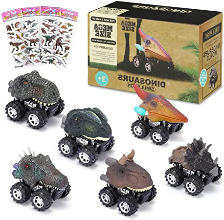joylink Coches Dinosaurios, 6PCS Pull