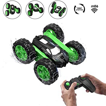 EACHINE EC02 Mini Coche de Control Remoto para Niños, Rotación de 360 RC 4WD Monster Truck Coche de Acrobacias Giratorio de Doble Cara Giratorio Vehículo de Oruga de Roca de Alta Velocidad de 2.4GHz