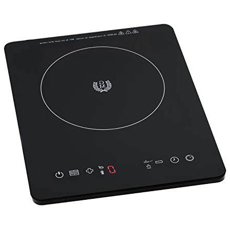 Cecotec Placa de Inducción Portátil Full Crystal. Superficie de cristal, Control Táctil, 10 niveles de Potencia, Temporizador, Programable, 4 Menús preconfigurados, para Sartenes hasta 28cm, 2000 W