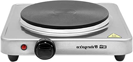 Orbegozo PE 2910 - Placa eléctrica, termostato regulable, 1500 W, acero inoxidable
