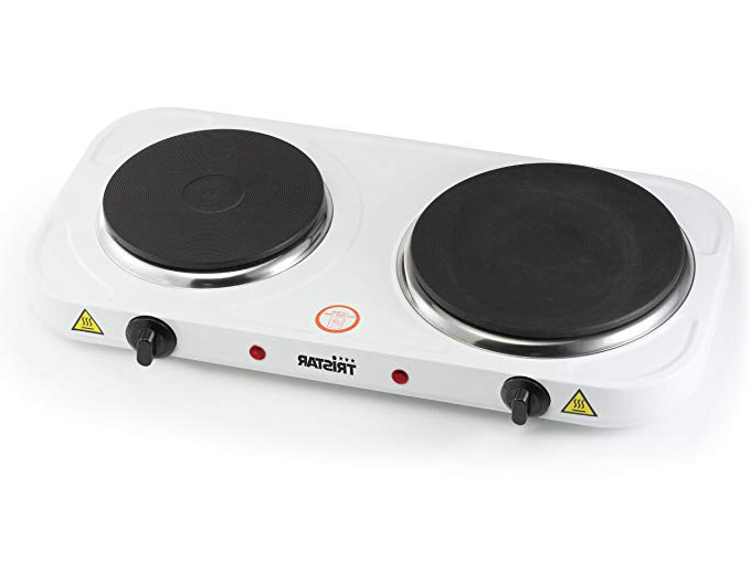 Tristar KP-6245 Placa de cocción, 2500 W, Acero Inoxidable, Blanco