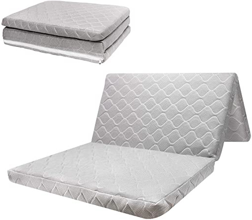 ZEHNHASE colchón cuna de viaje plegable - transpirable, Impermeable sin sustancias nocivas gris