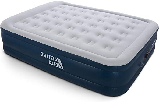 Active Era Colchón Hinchable Doble válvula eléctrica integrada, levantada y con cojín Integrados, Dimensiones de 203 x 152 x 48 cm