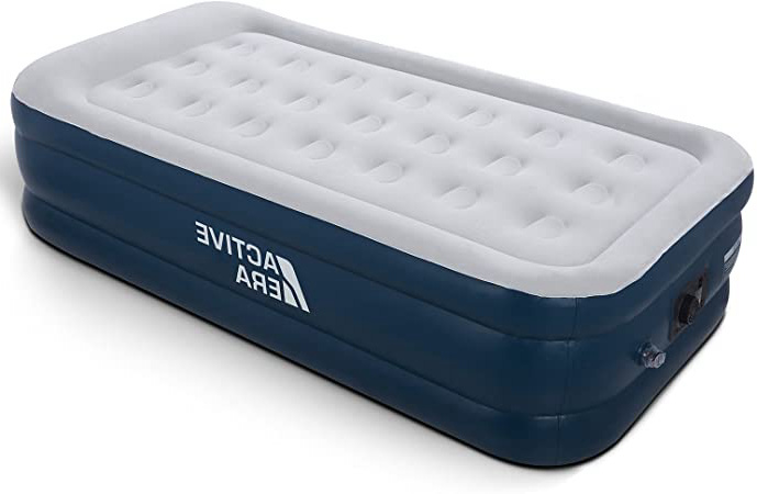 Active Era, Colchón Hinchable Individual - :99 x 187 x 46 cm - con Válvula Eléctrica y Almohada Incorporada