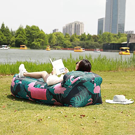 Sofá Inchable, Tumbona Inflable Portátil, Sofá Inflable de Playa, Colchón de Aire Impermeable para Camping, Piscina, Jardín, Playa, Tomar Sol, Vacaciones de Verano etc.