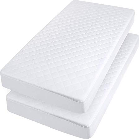 Utopia Bedding Juego de 2 Protector de Colchón Impermeable Para Cuna (71 x 132 cm) - Hipoalergénico Protector Colchón Acolchado para Camas de Bebé