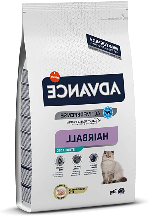 Advance Hairball Sterilized - Pienso para Gatos esterilizados con propesión a Formar Bolas de Pelo - 3 kg