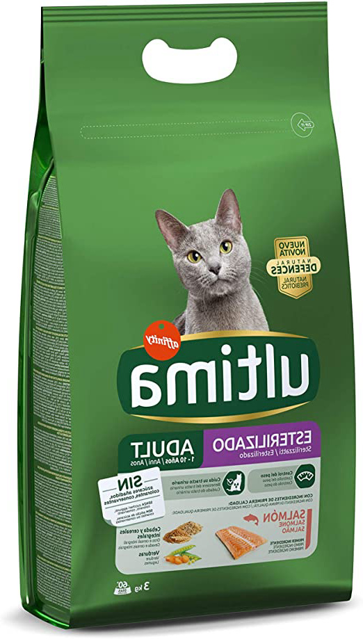 
                
                    
                    
                

                
                    
                    
                        Ultima Pienso para Gatos Esterilizados Adulto con Salmón - 3000 gr
                    
                

                
                    
                    
                
            