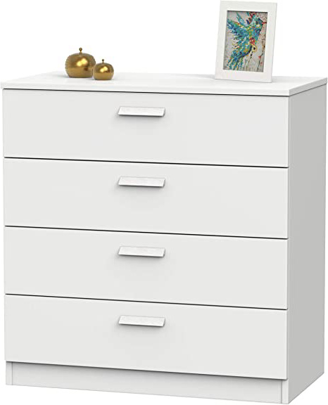 Miroytengo Comoda 4 cajones Teb habitacion Juvenil Dormitorio Infantil Matrimonio Blanco Estilo Moderno 78x74x40 cm