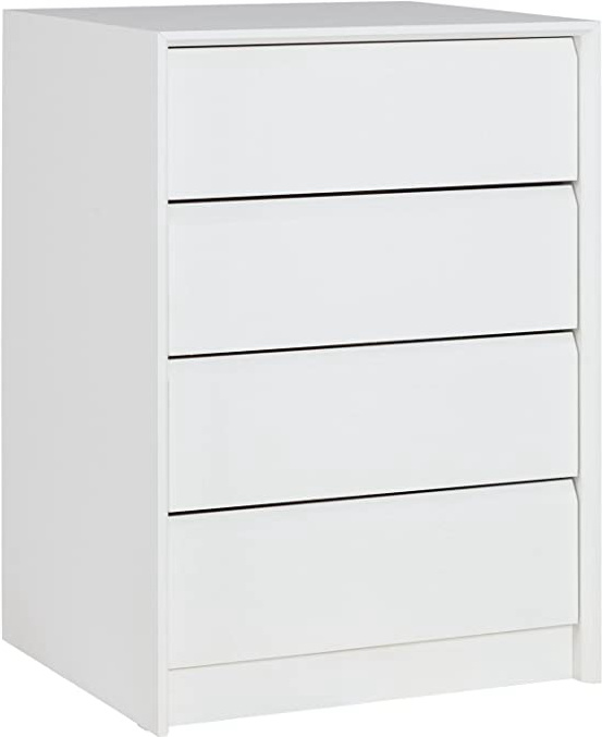 MUEBLECASA - Cajonera KIT 4 cajones, madera, 50cm Ancho x 45cm Fondo x 72cm Alto, Blanco