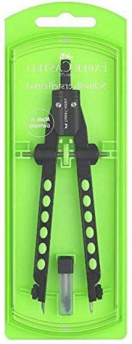 Faber-Castell 174335 Factory Neon - Compás de Ajuste rápido, Color Verde