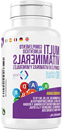 Complejo vitamínico con minerales, vitamina C, vitaminas B2, B3, B5, B6 y B12 y hierro - Multivitamínico para combatir el cansancio, la fatiga y aumentar el bienestar de tu cuerpo (90 cápsulas)