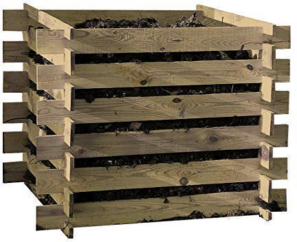 Compostador Abono de Madera Construcción 100x100x70cm Compostador