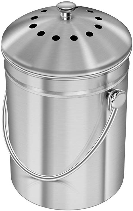 







Utopia Kitchen [5 Litros] Recipiente de compostaje de acero inoxidable para encimera de cocina - Cubeta de compostaje - Incluye 1 filtro de carbón de repuesto






