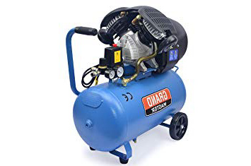 Grandmaster - Compresor de Aire 50 Litros 220V, Dos Cilindros 356L/min, 2200W/3cv, 8 Bares/118psi, Filtro de Aire, Velocidad 2850/min, Compresor Silencioso 72/94 dB, Válvula de Seguridad