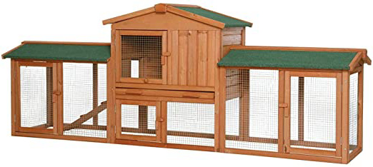 Dibea Conejera XXL Refugio para Mascotas pequeñas Chalet Conejos 212x52x85 cm