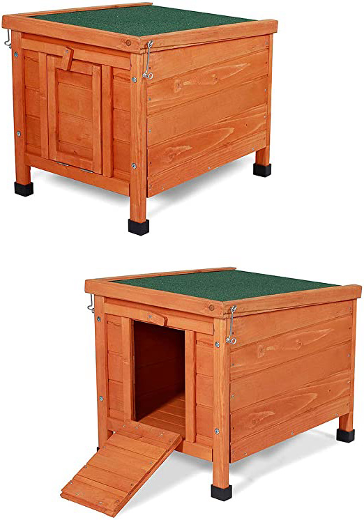 Dibea Conejera de Madera caseta Exterior para Mascotas pequeñas cobertizo 43x43x52 cm