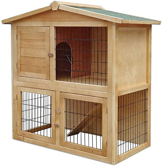 Conejera de Madera caseta Exterior para Mascotas pequeñas cobertizo 98x54x100 cm