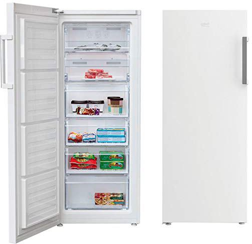 Beko RFNE270K21W Independiente Vertical 214L A+ Blanco - Congelador (Vertical, 214 L, 16 kg/24h, SN-T, A+, Blanco)