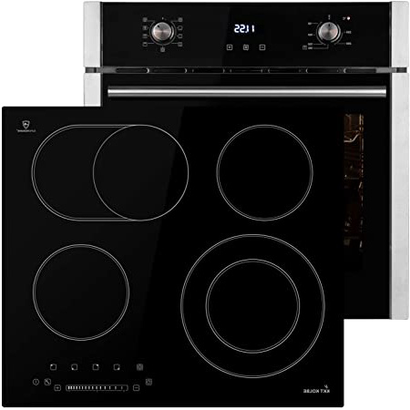 Horno eléctrico integrado de 60cm EB8010ED + vitrocerámica de 59cm KFS59RL (aire caliente, sistema parrilla/asador, temporizador, cajones telescópicos, doble zona) SET8010KFS - KKT KOLBE