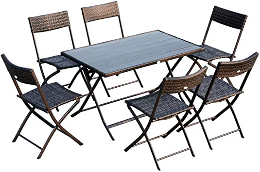 Outsunny Conjunto de Comedor Ratan
