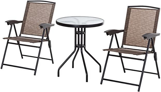 Outsunny Conjunto Mesa y 2