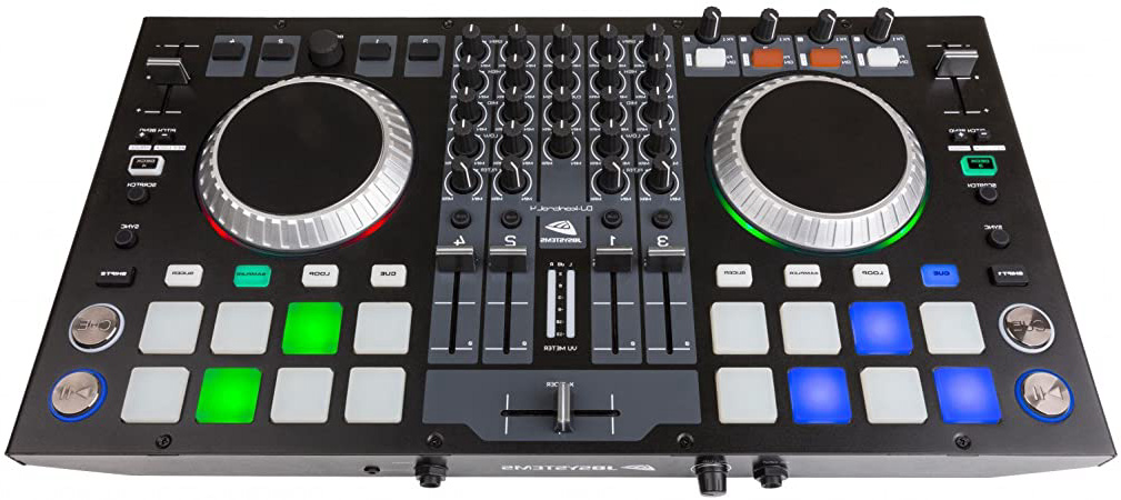 JB Systems de DJ Kontrol 4 profesional de 4 canales Controlador MIDI Incluye software Virtual DJ Le