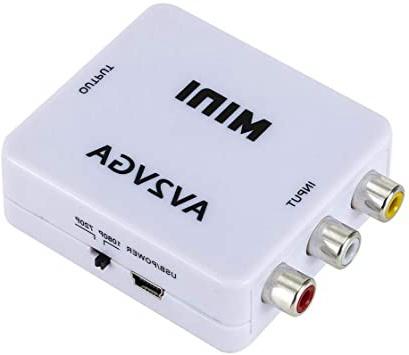 Docooler Mini AV2VGA Convertidor de Video Convertor Cuadro AV RCA CVBS a VGA Conversor de Video Conversor con Audio de 3.5mm a PC HDTV Converter