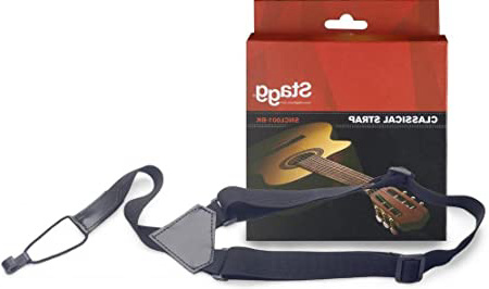 Stagg SNCL001-BK Guitarra clásica con correa de ukelele - Negro
