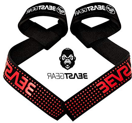 Correas Levantamiento de Pesas de Beast Gear – Correas Profesionales Acolchadas con Sujeción de Gel